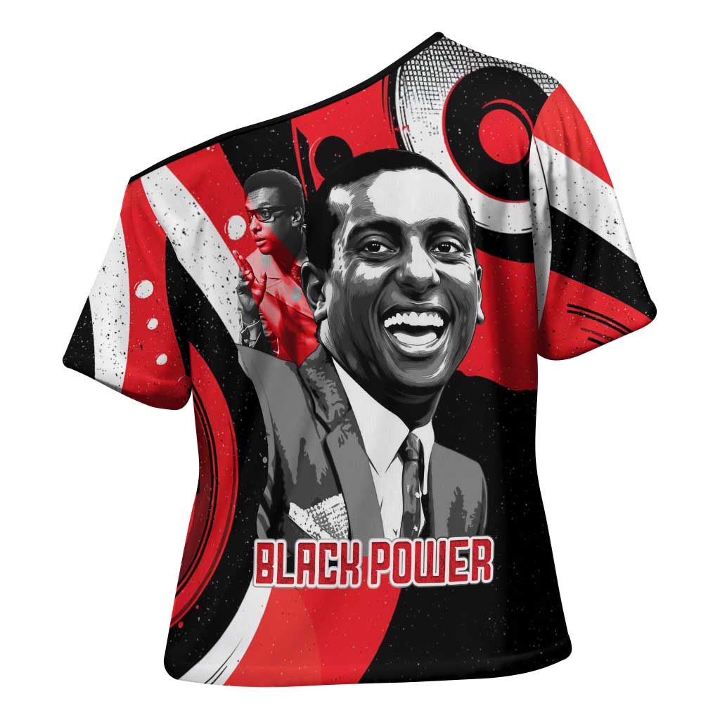 Stokely Carmichael Cross Shoulder Shirt Abstract Design Black Power Text Civil Rights Activist - Wonder Print Shop