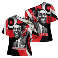 Stokely Carmichael Cross Shoulder Shirt Abstract Design Black Power Text Civil Rights Activist - Wonder Print Shop