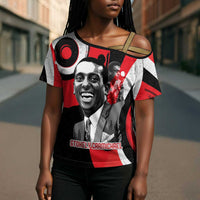 Stokely Carmichael Cross Shoulder Shirt Abstract Design Black Power Text Civil Rights Activist - Wonder Print Shop