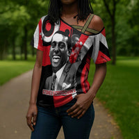Stokely Carmichael Cross Shoulder Shirt Abstract Design Black Power Text Civil Rights Activist - Wonder Print Shop