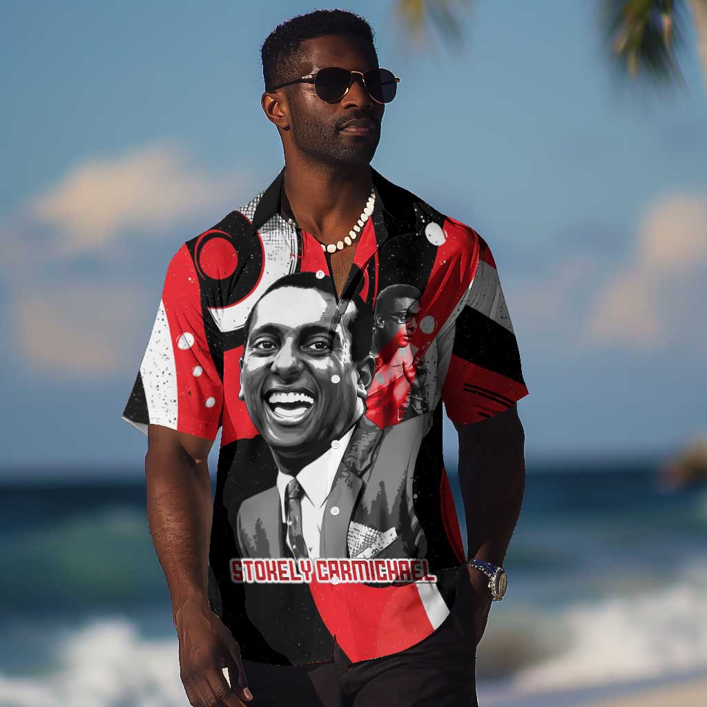 Stokely Carmichael Hawaiian Shirt Abstract Design Black Power Text Civil Rights Activist - Wonder Print Shop