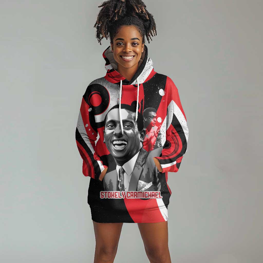 Stokely Carmichael Hoodie Dress Abstract Design Black Power Text Civil Rights Activist - Wonder Print Shop
