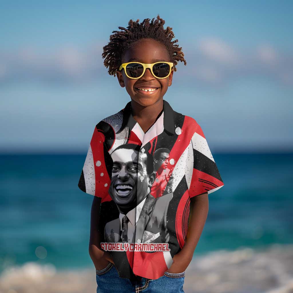 Stokely Carmichael Kid Hawaiian Shirt Abstract Design Black Power Text Civil Rights Activist - Wonder Print Shop