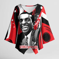 Stokely Carmichael Kimono Sleeve Blouse Abstract Design Black Power Text Civil Rights Activist - Wonder Print Shop