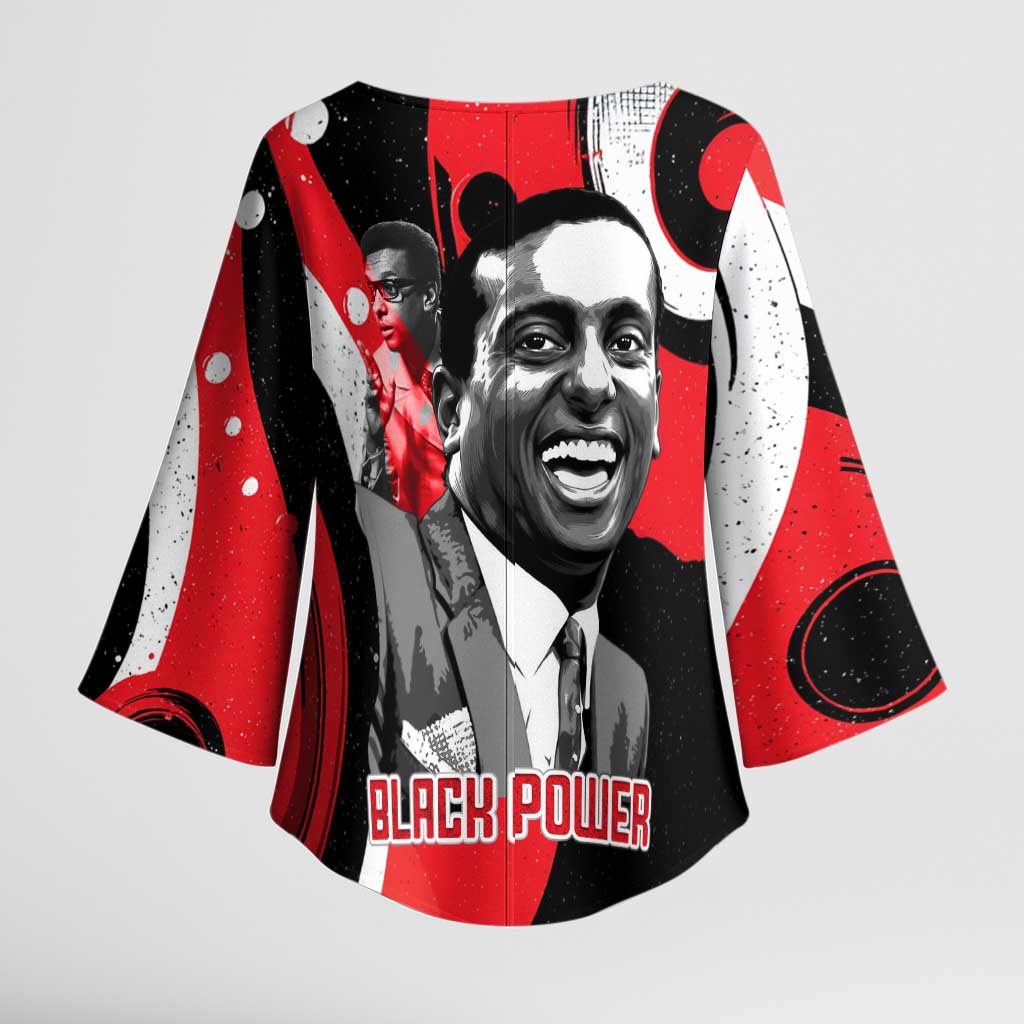 Stokely Carmichael Kimono Sleeve Blouse Abstract Design Black Power Text Civil Rights Activist - Wonder Print Shop