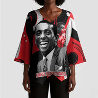 Stokely Carmichael Kimono Sleeve Blouse Abstract Design Black Power Text Civil Rights Activist - Wonder Print Shop