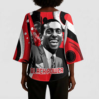 Stokely Carmichael Kimono Sleeve Blouse Abstract Design Black Power Text Civil Rights Activist - Wonder Print Shop