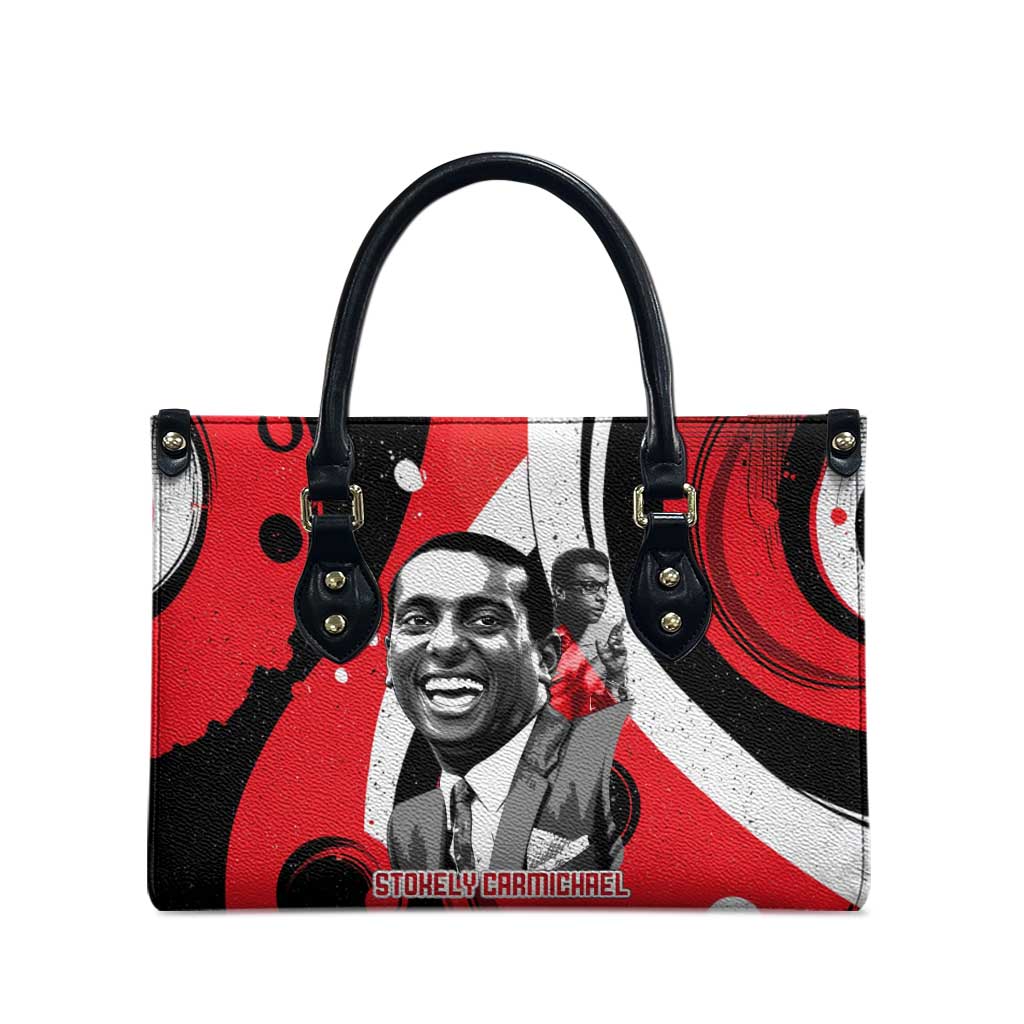 Stokely Carmichael Leather Bag Abstract Design Black Power Text Civil Rights Activist - Wonder Print Shop