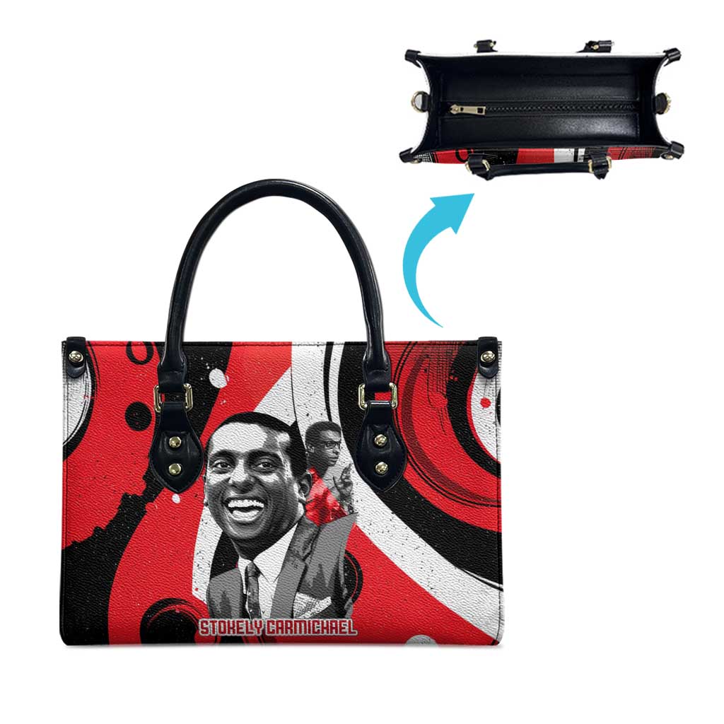 Stokely Carmichael Leather Bag Abstract Design Black Power Text Civil Rights Activist - Wonder Print Shop
