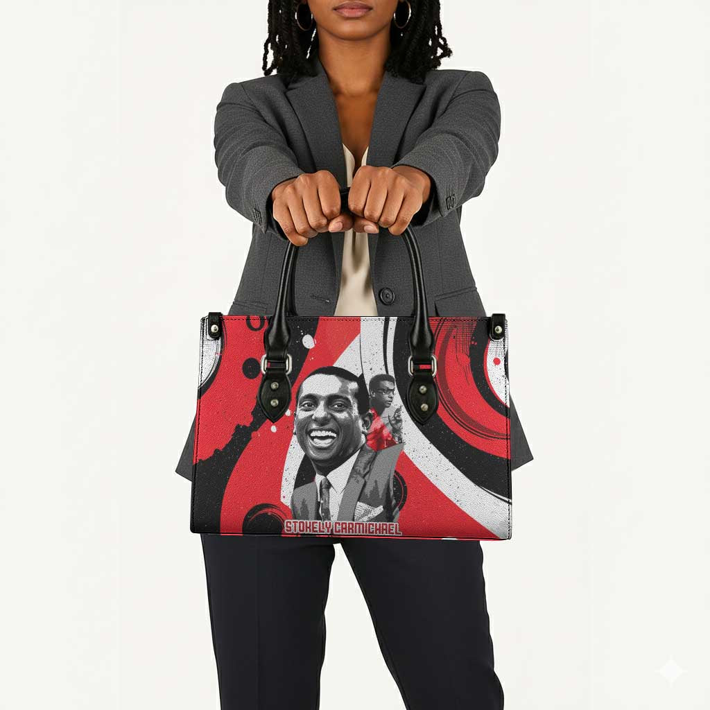 Stokely Carmichael Leather Bag Abstract Design Black Power Text Civil Rights Activist - Wonder Print Shop