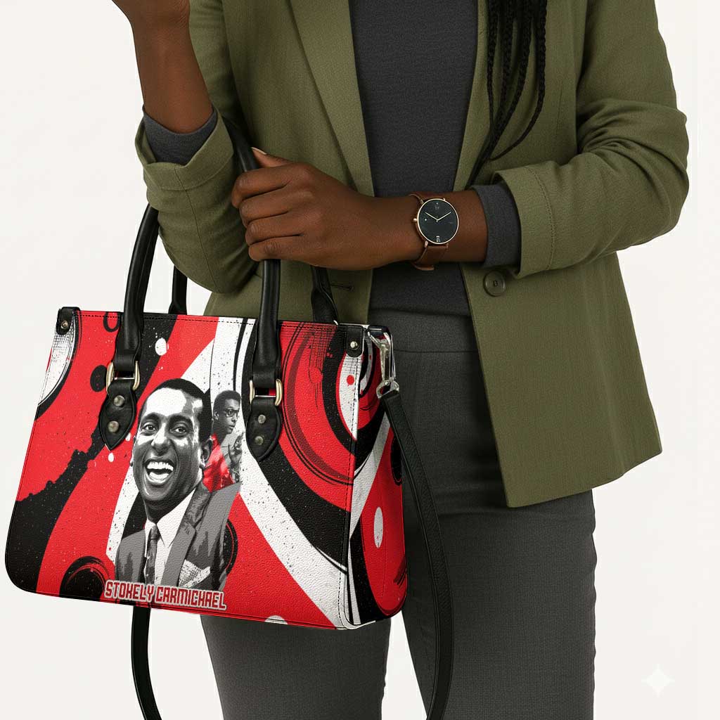 Stokely Carmichael Leather Bag Abstract Design Black Power Text Civil Rights Activist - Wonder Print Shop