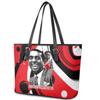 Stokely Carmichael Leather Tote Bag Abstract Design Black Power Text Civil Rights Activist - Wonder Print Shop