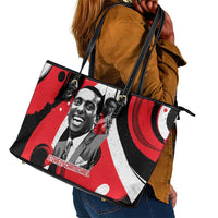 Stokely Carmichael Leather Tote Bag Abstract Design Black Power Text Civil Rights Activist - Wonder Print Shop