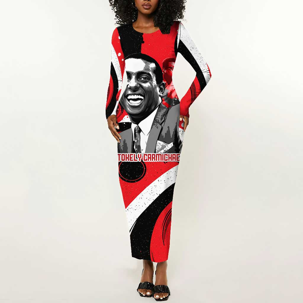 Stokely Carmichael Long Sleeve Bodycon Dress Abstract Design Black Power Text Civil Rights Activist - Wonder Print Shop