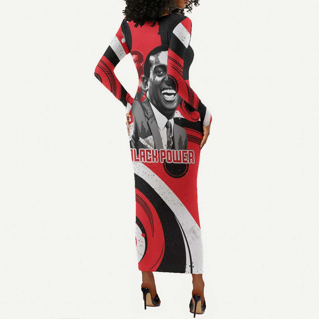 Stokely Carmichael Long Sleeve Bodycon Dress Abstract Design Black Power Text Civil Rights Activist - Wonder Print Shop