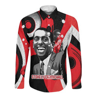 Stokely Carmichael Long Sleeve Button Shirt Abstract Design Black Power Text Civil Rights Activist - Wonder Print Shop