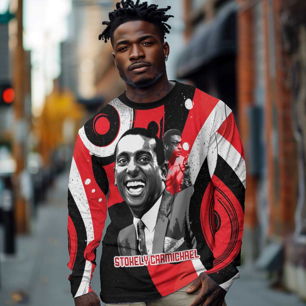Stokely Carmichael Long Sleeve Shirt Abstract Design Black Power Text Civil Rights Activist - Wonder Print Shop