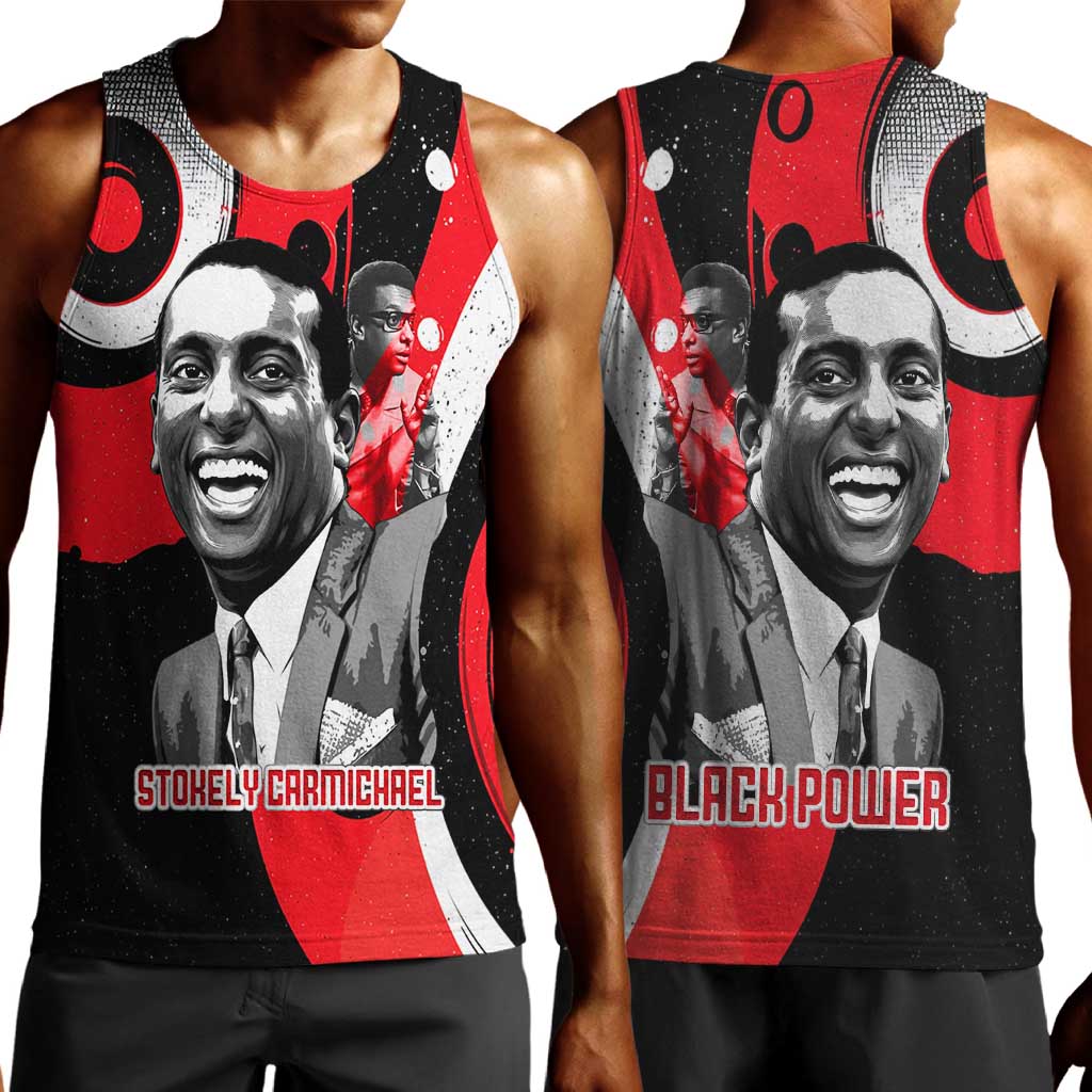 Stokely Carmichael Men Tank Top Abstract Design Black Power Text Civil Rights Activist - Wonder Print Shop