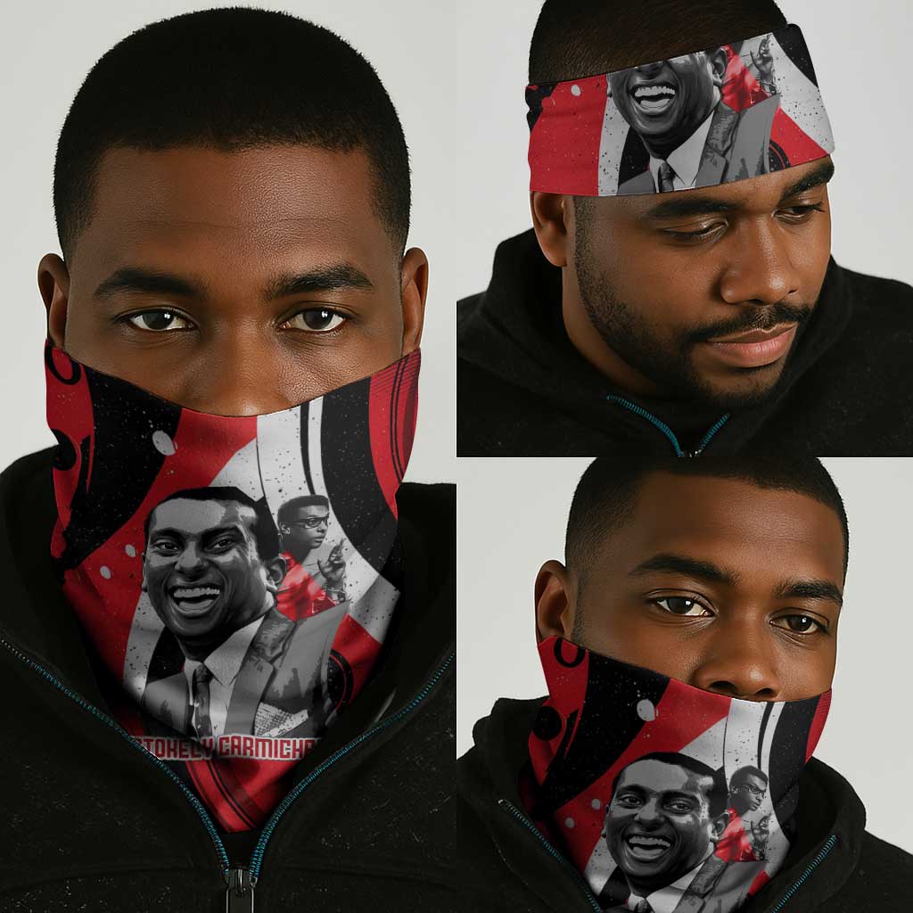 Stokely Carmichael Neck Gaiter Abstract Design Black Power Text Civil Rights Activist - Wonder Print Shop