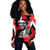 Stokely Carmichael Off Shoulder Sweater Abstract Design Black Power Text Civil Rights Activist - Wonder Print Shop