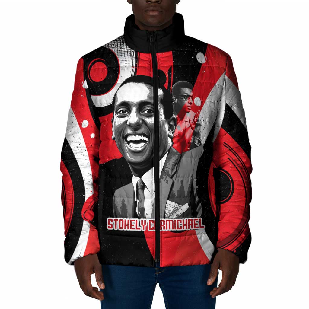 Stokely Carmichael Padded Jacket Abstract Design Black Power Text Civil Rights Activist - Wonder Print Shop