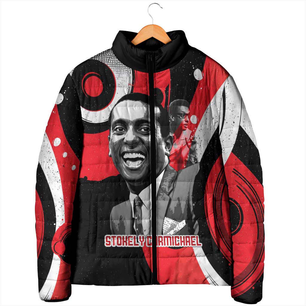 Stokely Carmichael Padded Jacket Abstract Design Black Power Text Civil Rights Activist - Wonder Print Shop