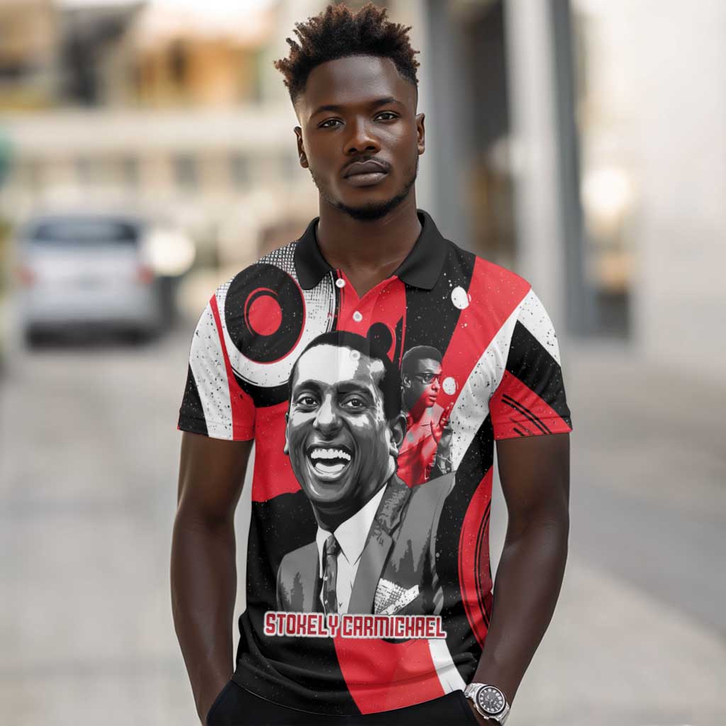 Stokely Carmichael Polo Shirt Abstract Design Black Power Text Civil Rights Activist - Wonder Print Shop
