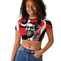 Stokely Carmichael Raglan Cropped T shirt Abstract Design Black Power Text Civil Rights Activist - Wonder Print Shop