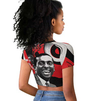 Stokely Carmichael Raglan Cropped T shirt Abstract Design Black Power Text Civil Rights Activist - Wonder Print Shop