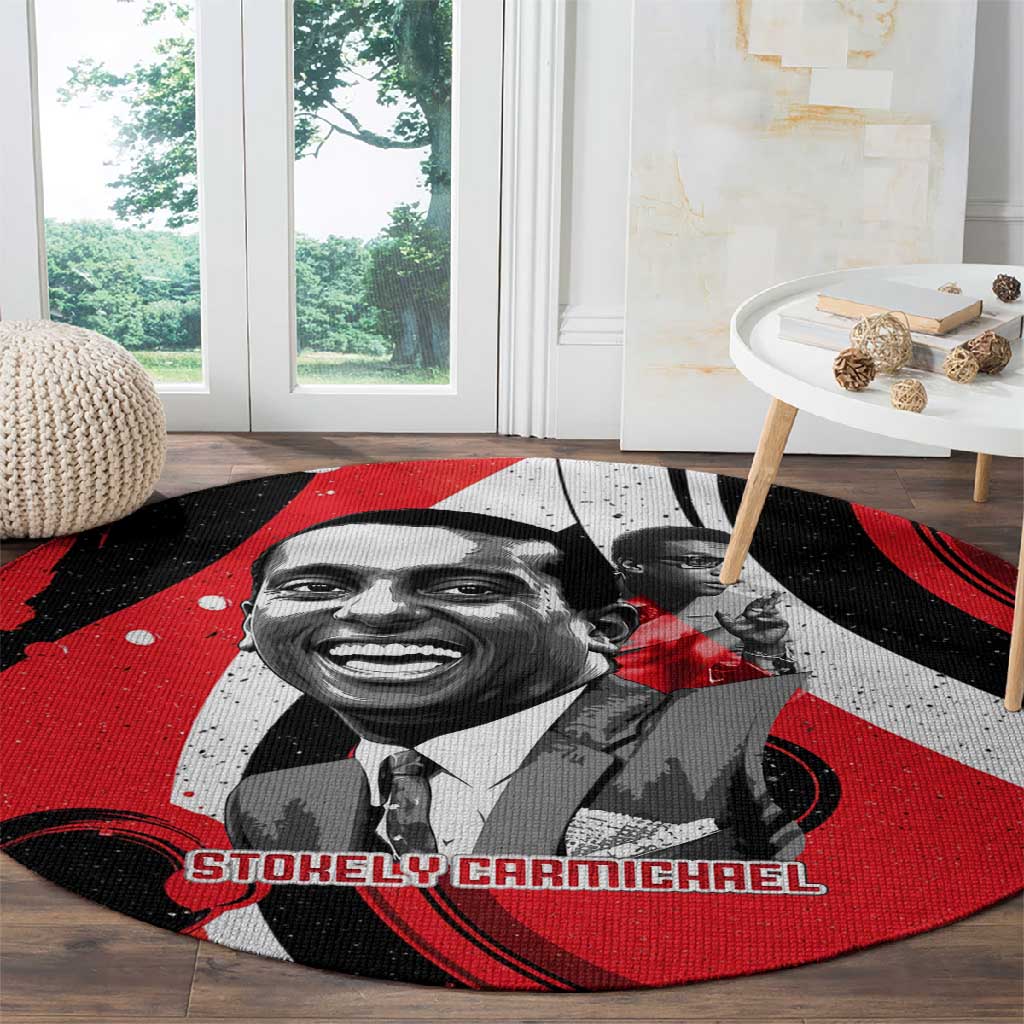 Stokely Carmichael Round Carpet Abstract Design Black Power Text Civil Rights Activist - Wonder Print Shop