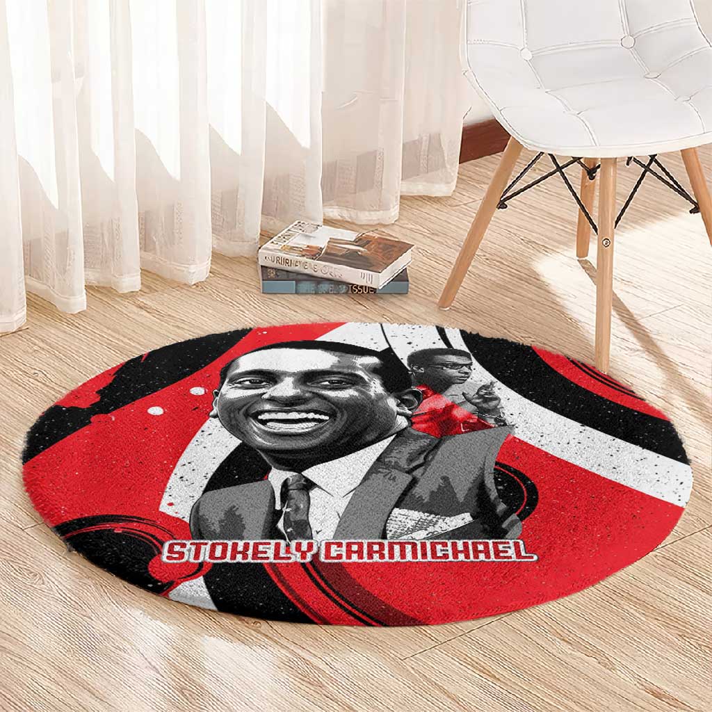 Stokely Carmichael Round Carpet Abstract Design Black Power Text Civil Rights Activist - Wonder Print Shop
