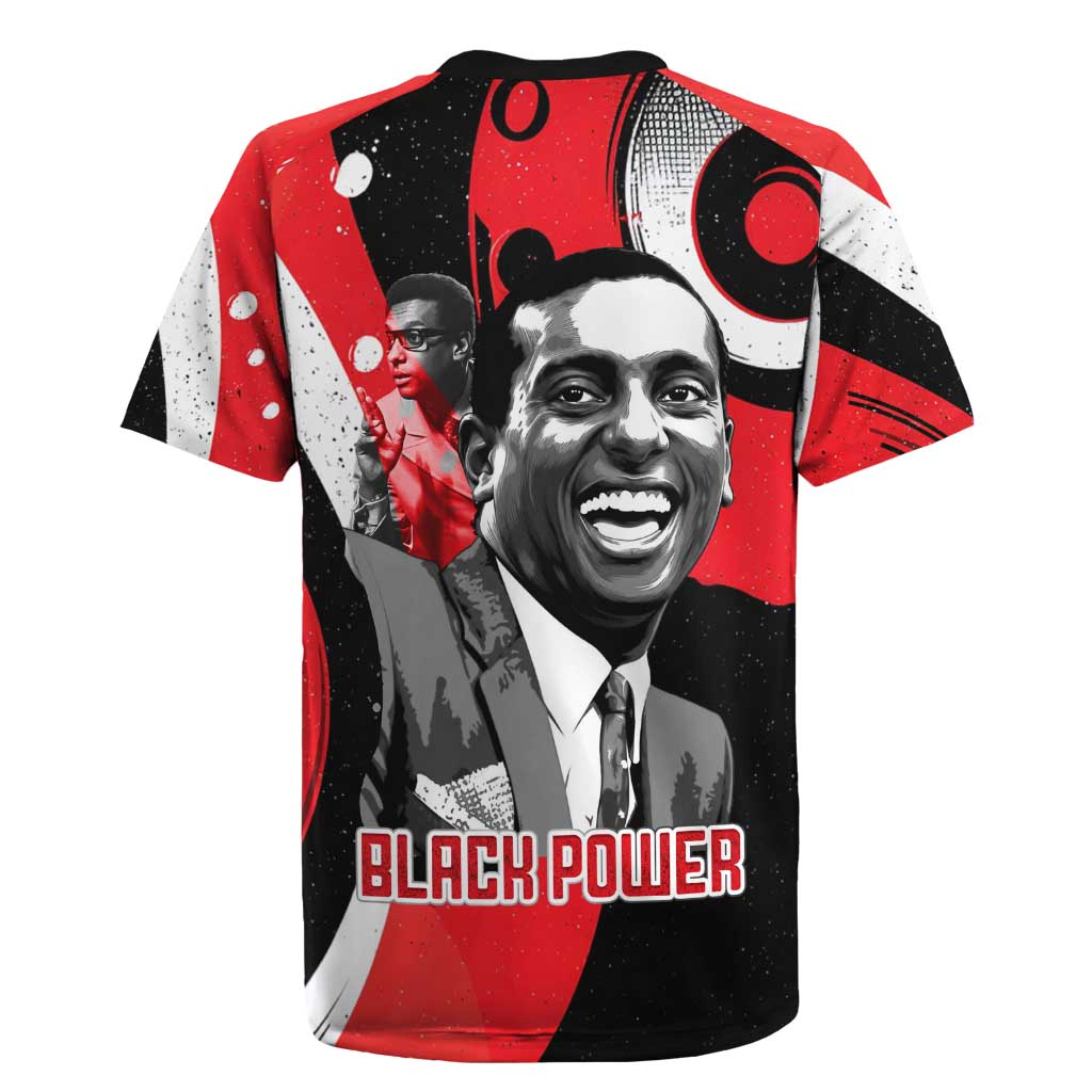 Stokely Carmichael Rugby Jersey Abstract Design Black Power Text Civil Rights Activist - Wonder Print Shop