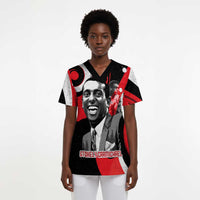 Stokely Carmichael Scrub Top Abstract Design Black Power Text Civil Rights Activist - Wonder Print Shop