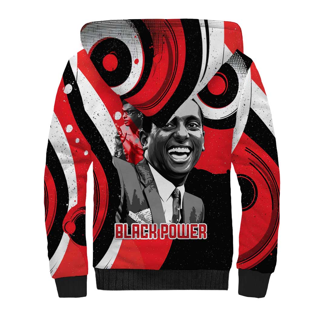 Stokely Carmichael Sherpa Hoodie Abstract Design Black Power Text Civil Rights Activist - Wonder Print Shop