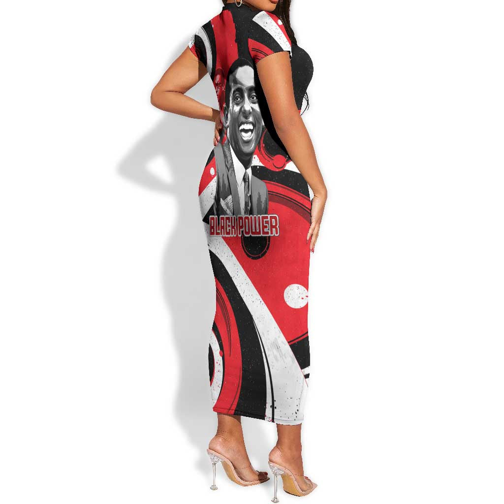 Stokely Carmichael Short Sleeve Bodycon Dress Abstract Design Black Power Text Civil Rights Activist - Wonder Print Shop