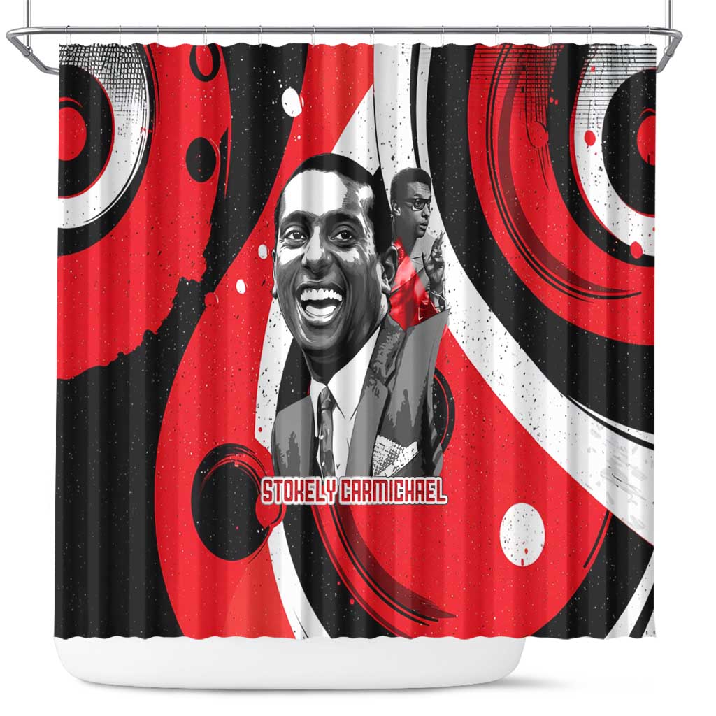 Stokely Carmichael Shower Curtain Abstract Design Black Power Text Civil Rights Activist - Wonder Print Shop