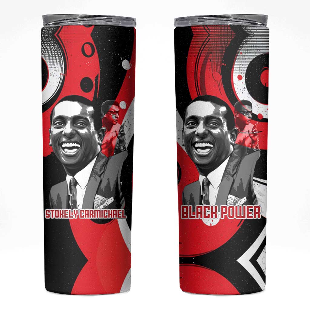 Stokely Carmichael Skinny Tumbler Abstract Design Black Power Text Civil Rights Activist - Wonder Print Shop