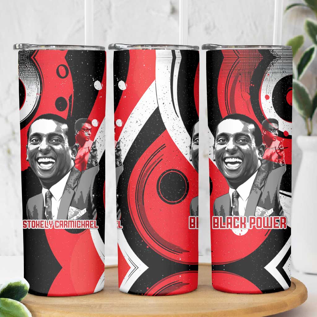 Stokely Carmichael Skinny Tumbler Abstract Design Black Power Text Civil Rights Activist - Wonder Print Shop