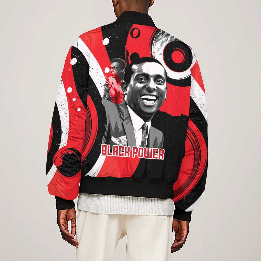 Stokely Carmichael Sleeve Zip Bomber Jacket Abstract Design Black Power Text Civil Rights Activist - Wonder Print Shop