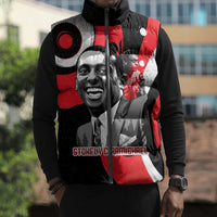 Stokely Carmichael Sleeveless Puffer Jacket Abstract Design Black Power Text Civil Rights Activist - Wonder Print Shop