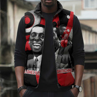 Stokely Carmichael Sleeveless Puffer Jacket Abstract Design Black Power Text Civil Rights Activist - Wonder Print Shop