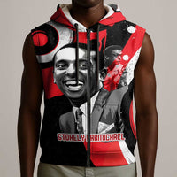 Stokely Carmichael Sleeveless Zip Hoodie Abstract Design Black Power Text Civil Rights Activist - Wonder Print Shop