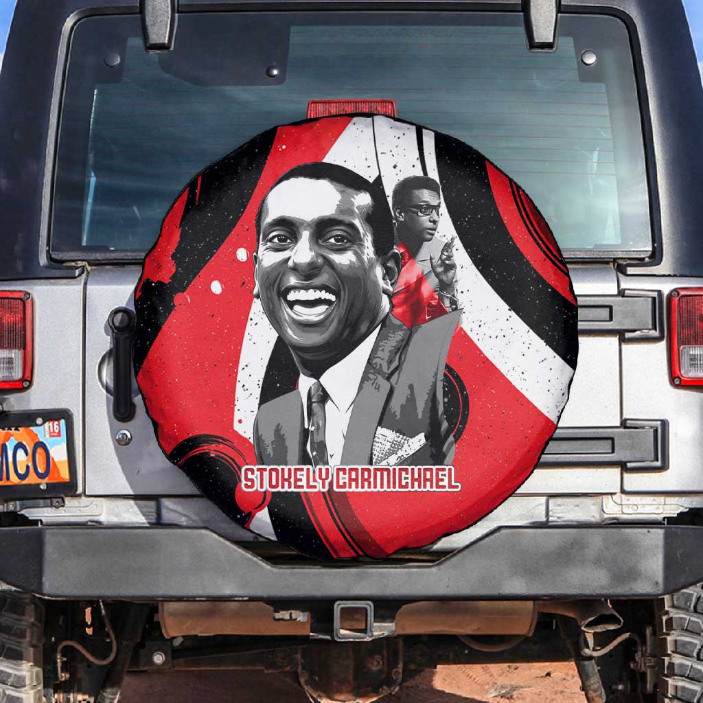 Stokely Carmichael Spare Tire Cover Abstract Design Black Power Text Civil Rights Activist - Wonder Print Shop