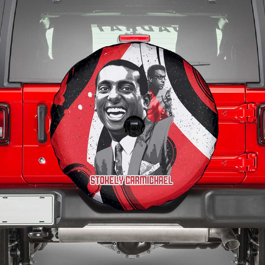 Stokely Carmichael Spare Tire Cover Abstract Design Black Power Text Civil Rights Activist - Wonder Print Shop