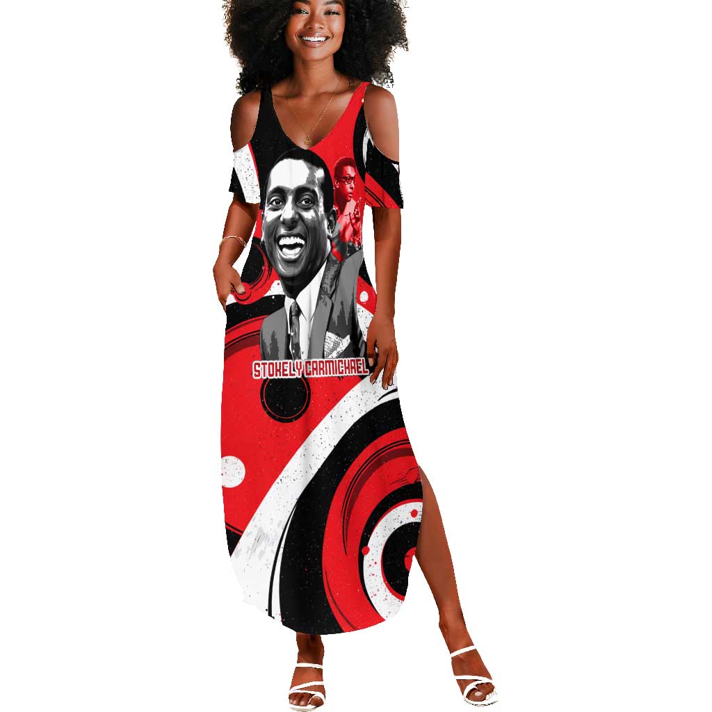 Stokely Carmichael Summer Maxi Dress Abstract Design Black Power Text Civil Rights Activist - Wonder Print Shop