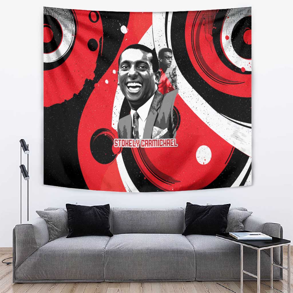 Stokely Carmichael Tapestry Abstract Design Black Power Text Civil Rights Activist - Wonder Print Shop
