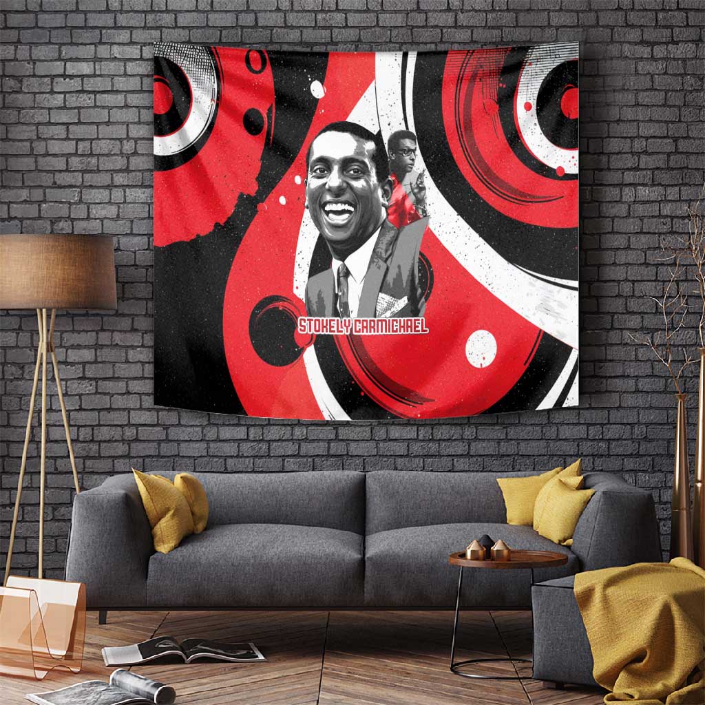 Stokely Carmichael Tapestry Abstract Design Black Power Text Civil Rights Activist - Wonder Print Shop