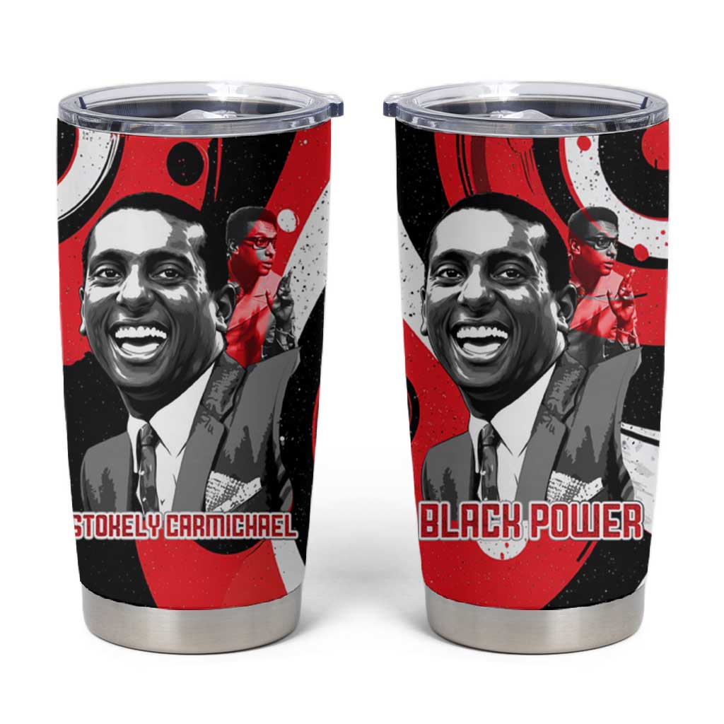 Stokely Carmichael Tumbler Cup Abstract Design Black Power Text Civil Rights Activist - Wonder Print Shop