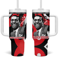 Stokely Carmichael Tumbler With Handle Abstract Design Black Power Text Civil Rights Activist - Wonder Print Shop