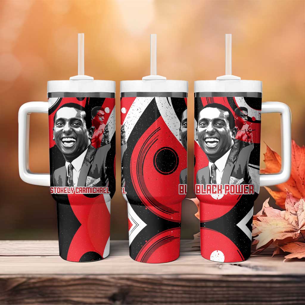 Stokely Carmichael Tumbler With Handle Abstract Design Black Power Text Civil Rights Activist - Wonder Print Shop